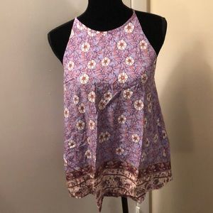 Aqua Boho Flowered Top